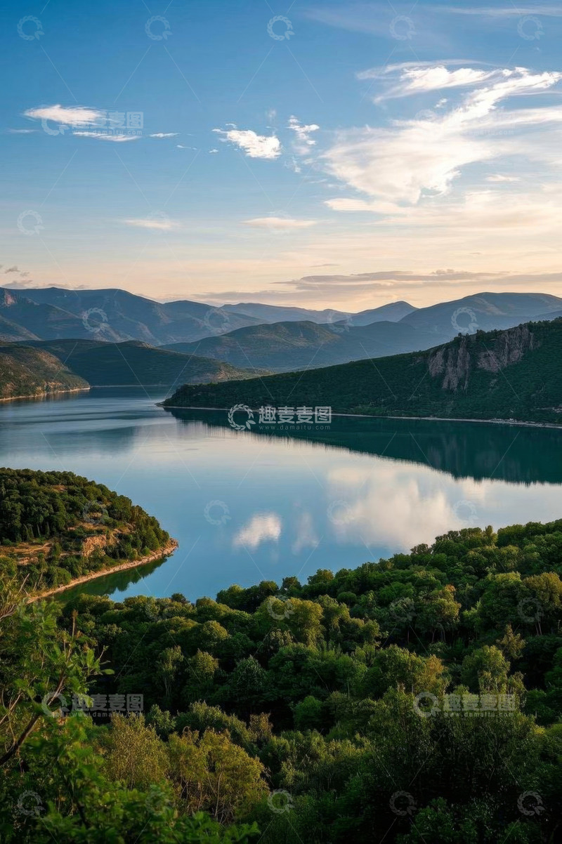 高清大图下载【趣麦麦图】山水湖泊自然风光全景