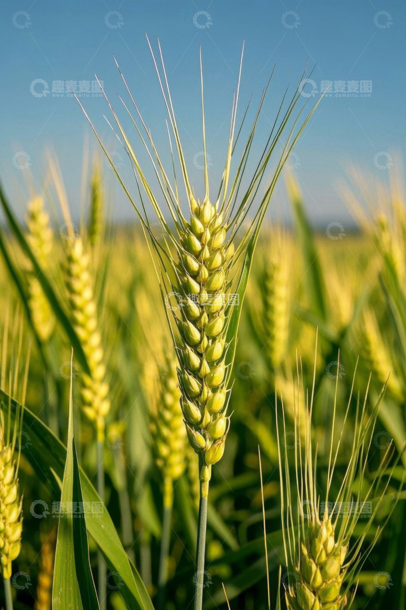 高清大图下载【趣麦麦图】成熟麦田里的小麦特写