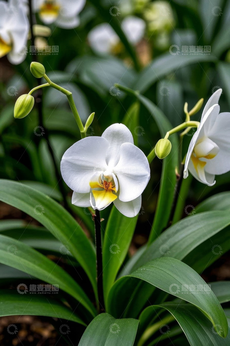 高清大图下载【趣麦麦图】白色蝴蝶兰特写