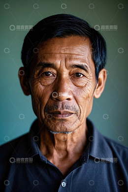 一位饱经沧桑的老年男子肖像