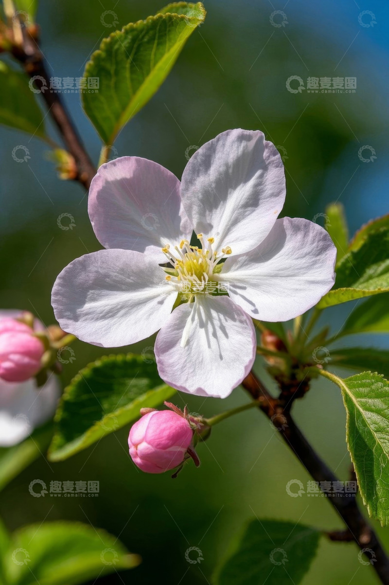 高清大图下载【趣麦麦图】特写绽放的粉白色花朵