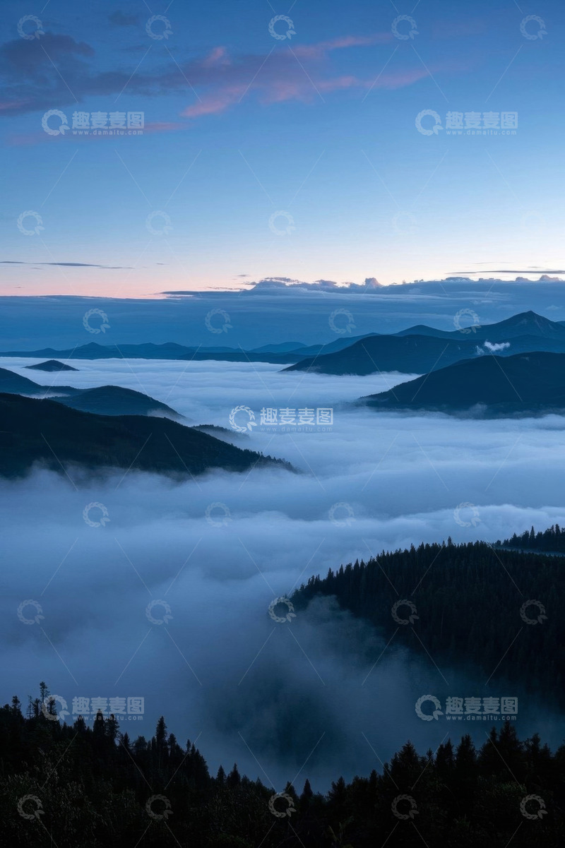 高清大图下载【趣麦麦图】山间云海日出自然景观