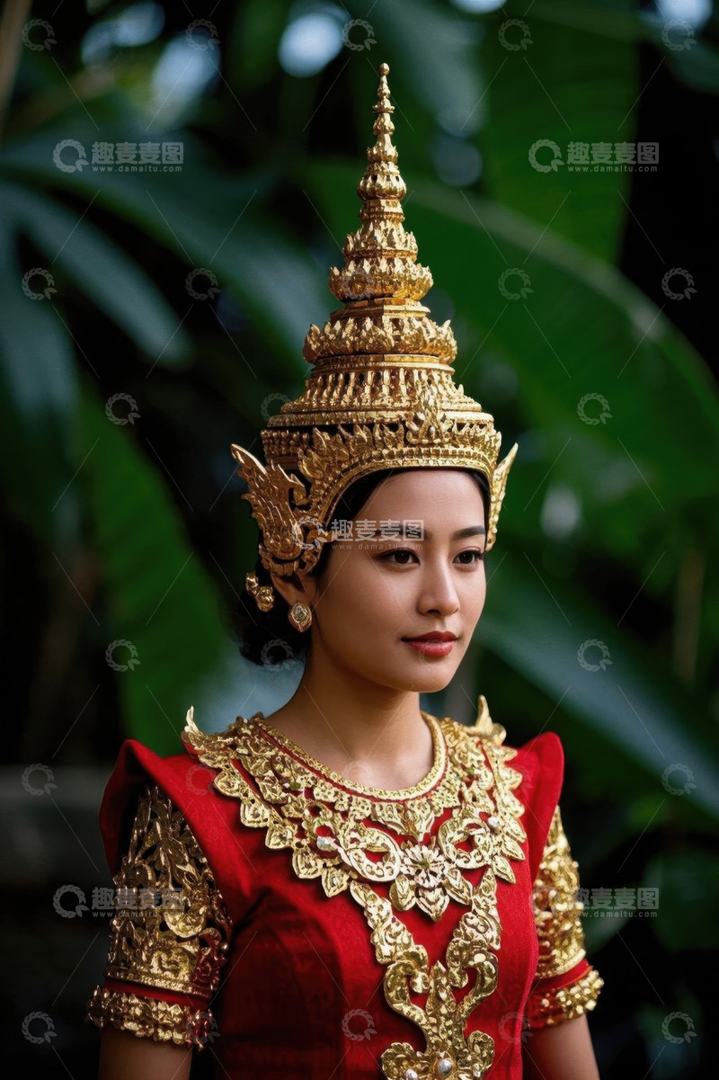 高清大图下载【趣麦麦图】柬埔寨传统服饰女子写真