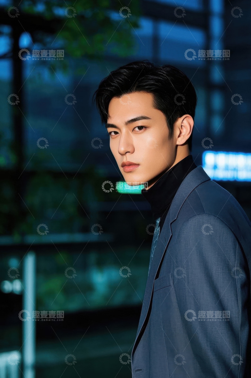 高清大图下载【趣麦麦图】时尚型男都市夜景写真