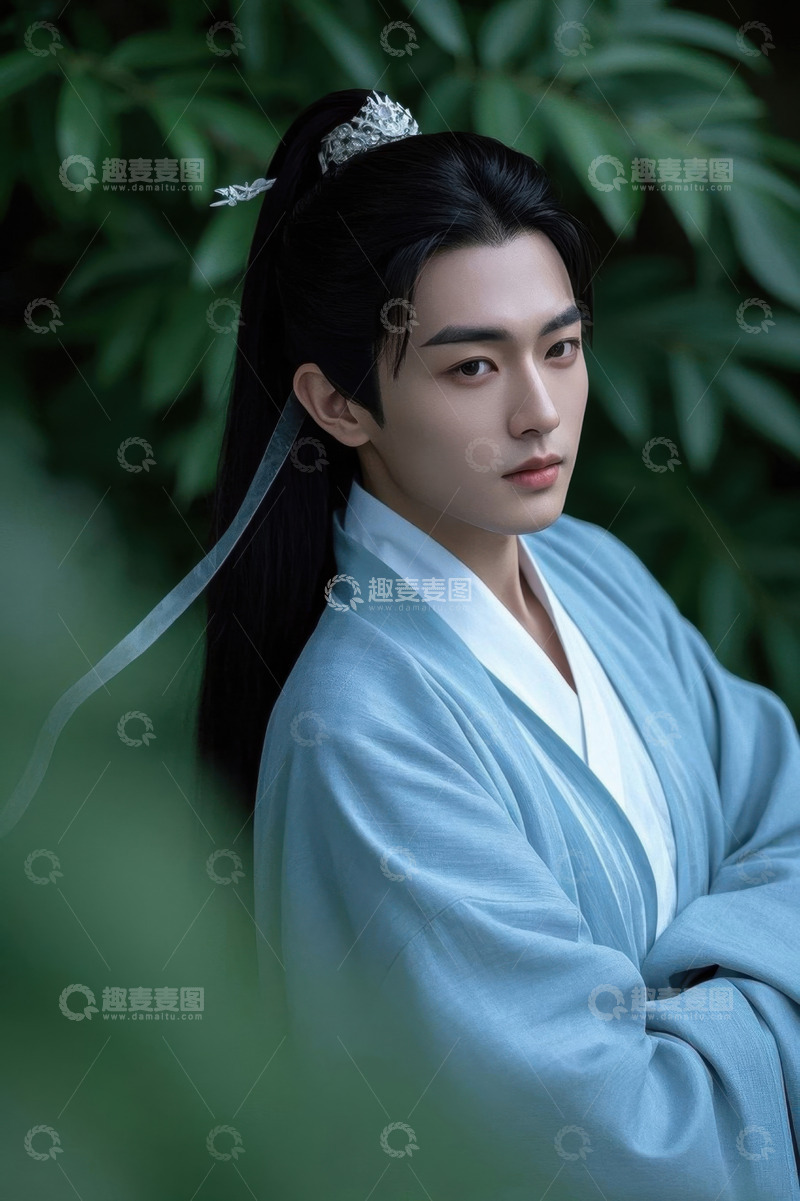 高清大图下载【趣麦麦图】古风男子淡雅写真古装扮相