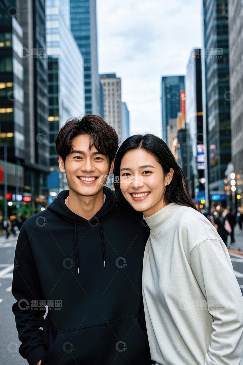 高清大图下载【趣麦麦图】纽约街头甜蜜情侣合影
