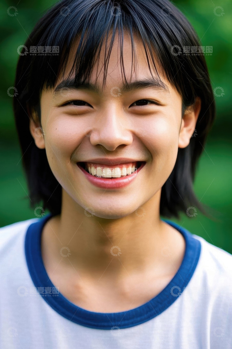 高清大图下载【趣麦麦图】快乐微笑的青少年女孩户外写真