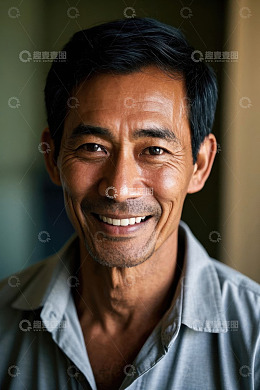 微笑的中年男子肖像摄影