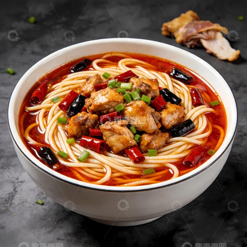 高清大图下载【趣麦麦图】麻辣鸡肉米线