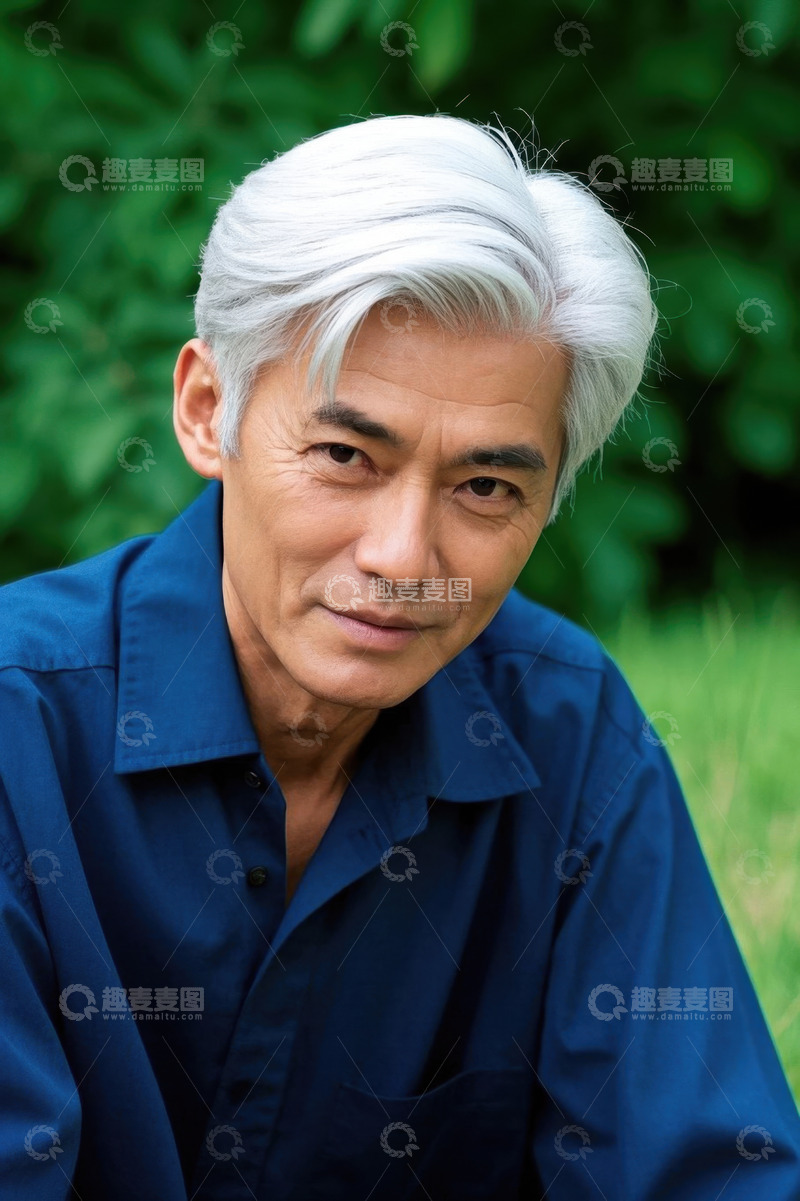 高清大图下载【趣麦麦图】一位优雅的年长男士户外肖像