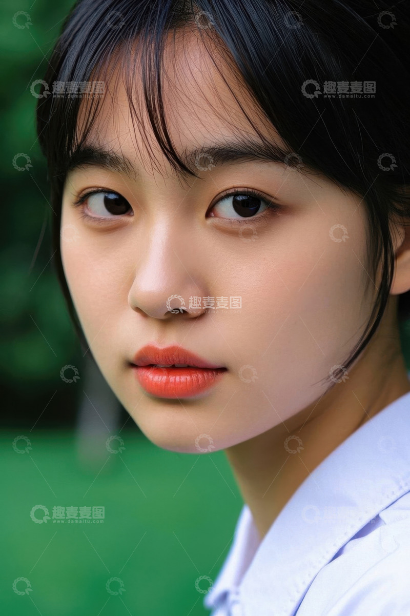 高清大图下载【趣麦麦图】清纯少女近景特写眼神迷人