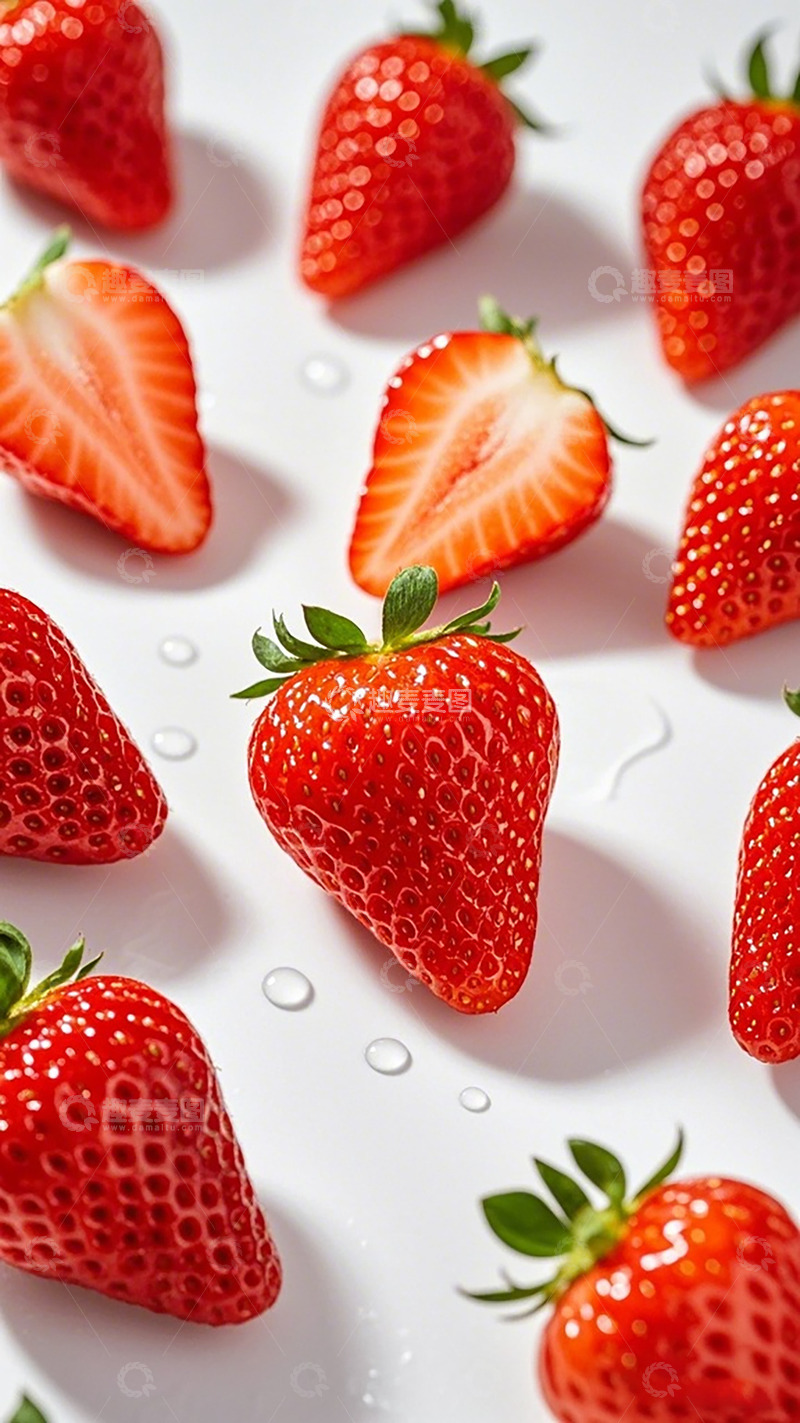 高清大图下载【趣麦麦图】鲜红草莓特写摄影图片