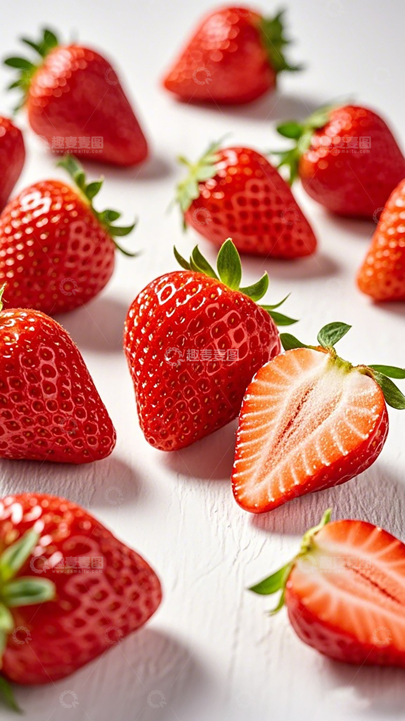 高清大图下载【趣麦麦图】鲜艳草莓特写美食摄影