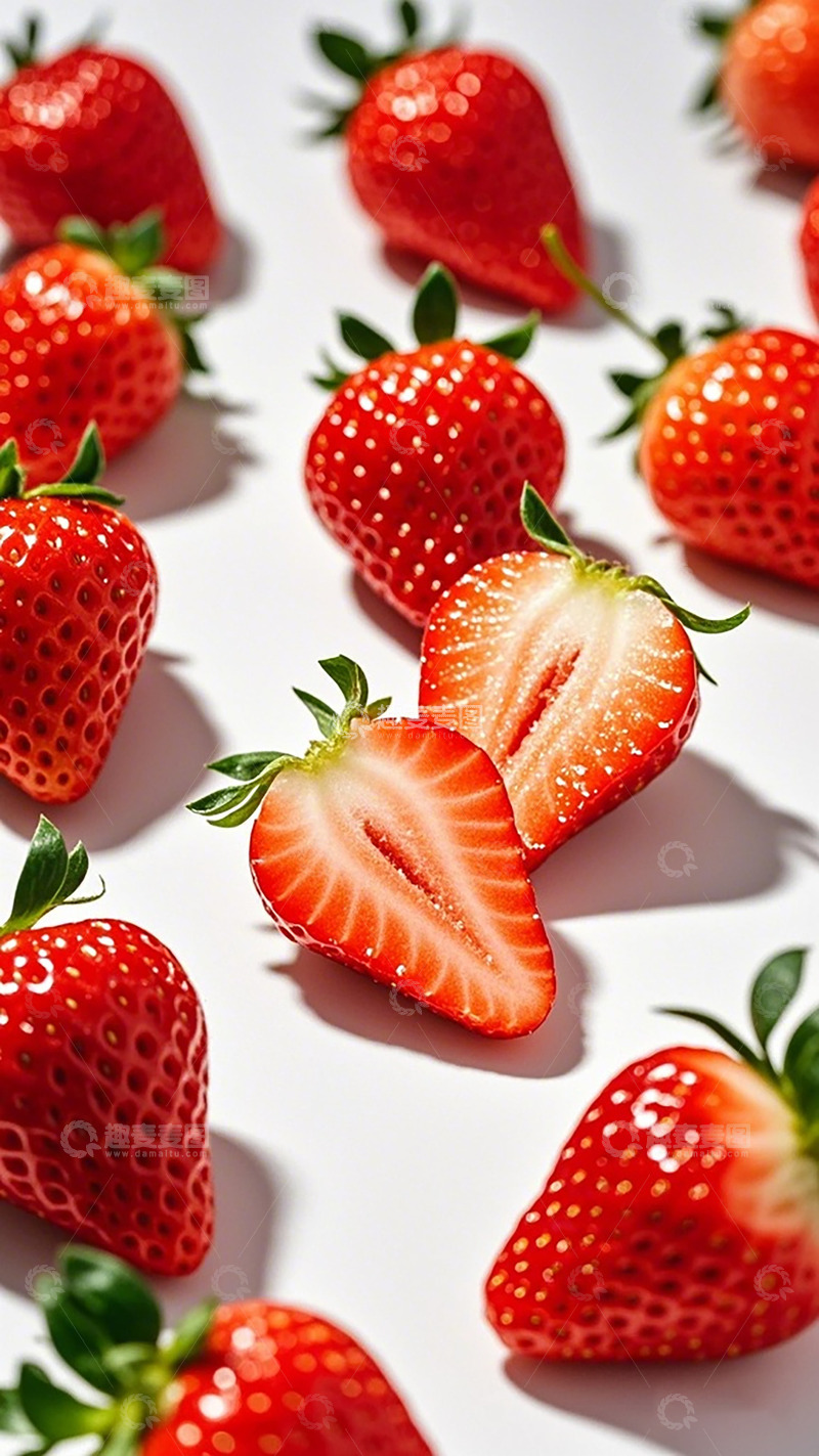 高清大图下载【趣麦麦图】新鲜草莓特写摄影图片