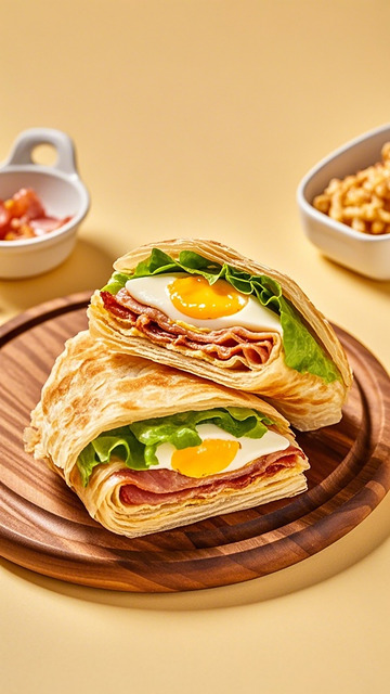 美食摄影煎饼早餐拼贴