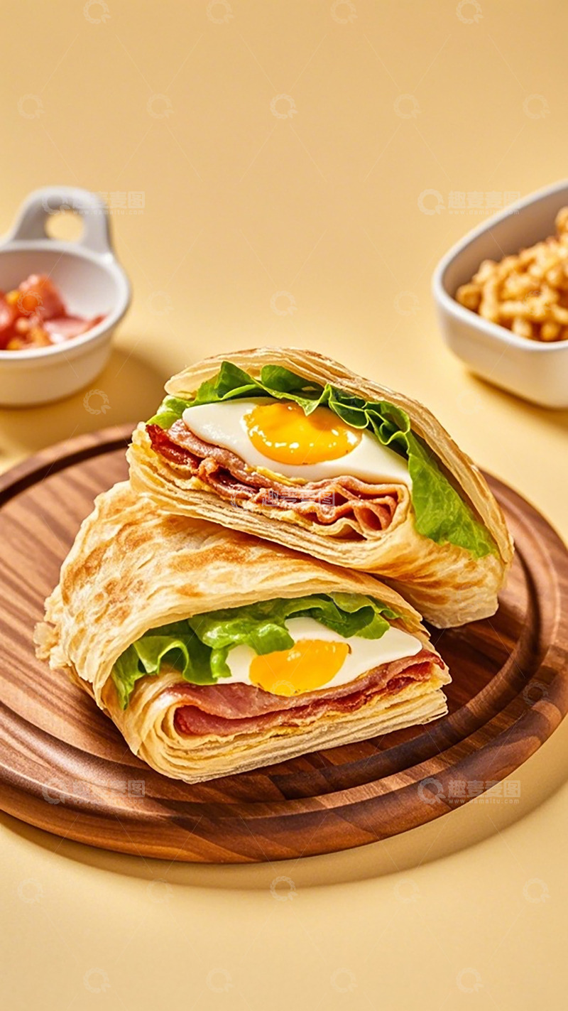 高清大图下载【趣麦麦图】-美食摄影煎饼早餐拼贴