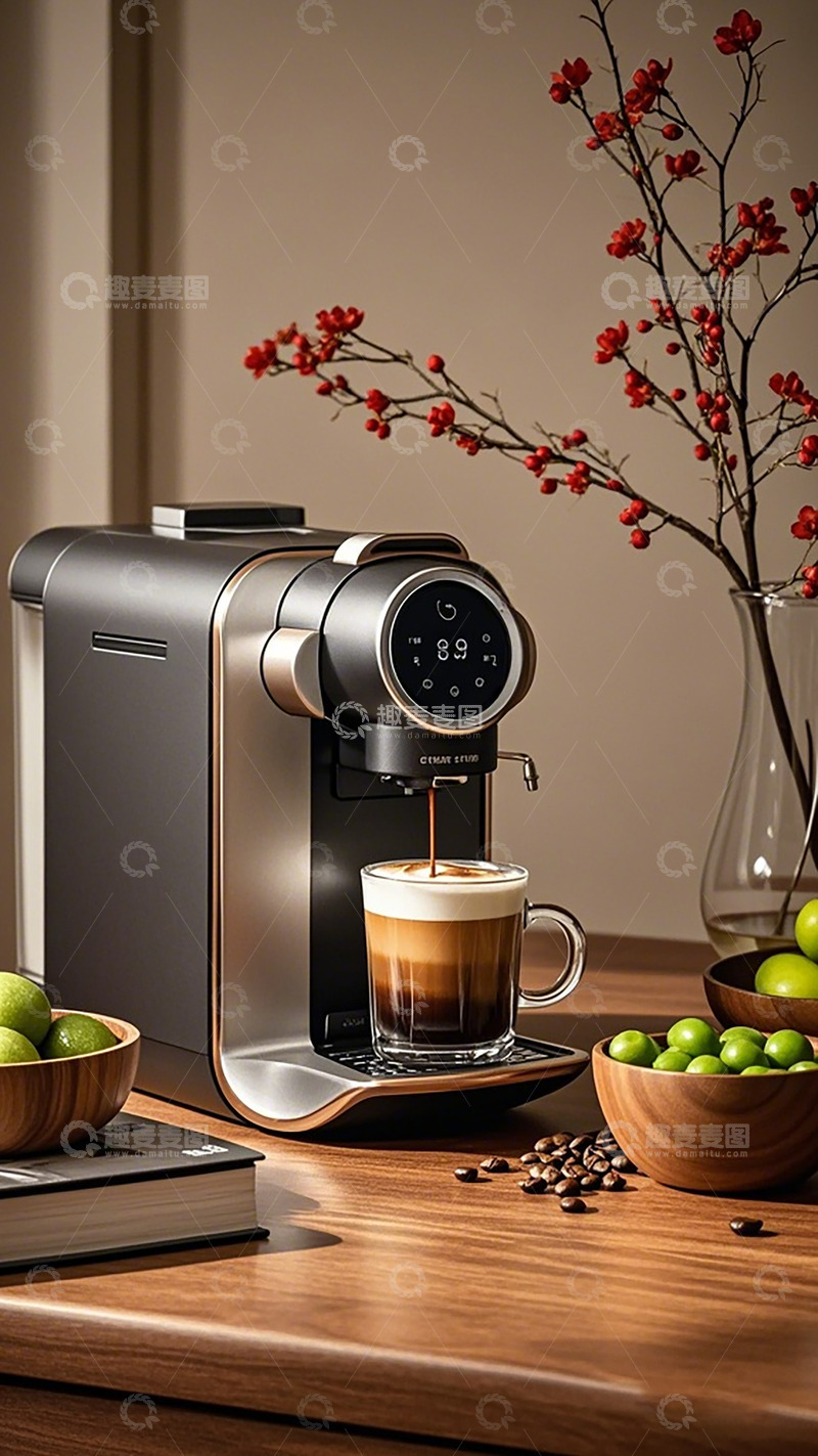 高清大图下载【趣麦麦图】现代咖啡机家居摆设