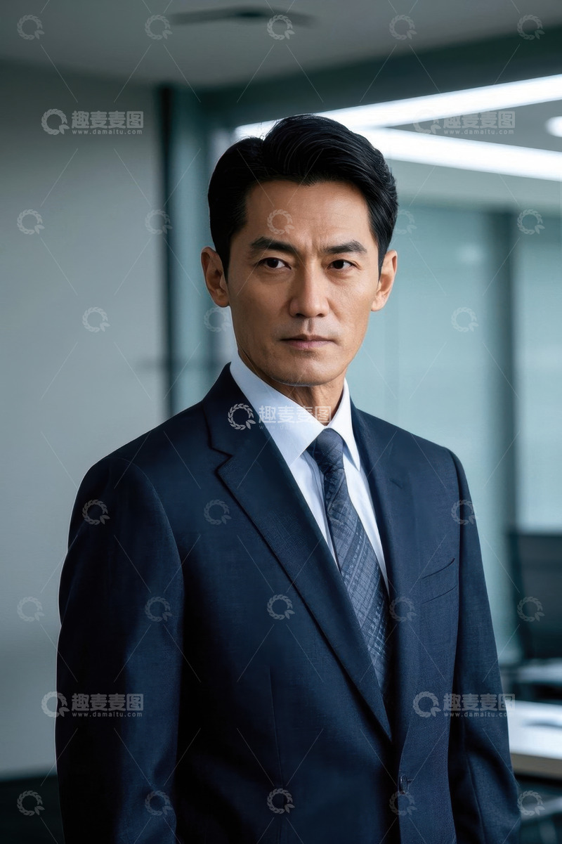 高清大图下载【趣麦麦图】西装革履中年男子商务照