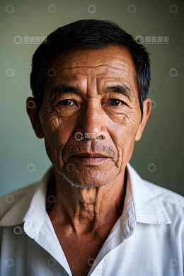 一位年迈的亚洲男士肖像