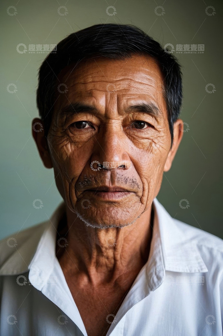 一位年迈的亚洲男士肖像