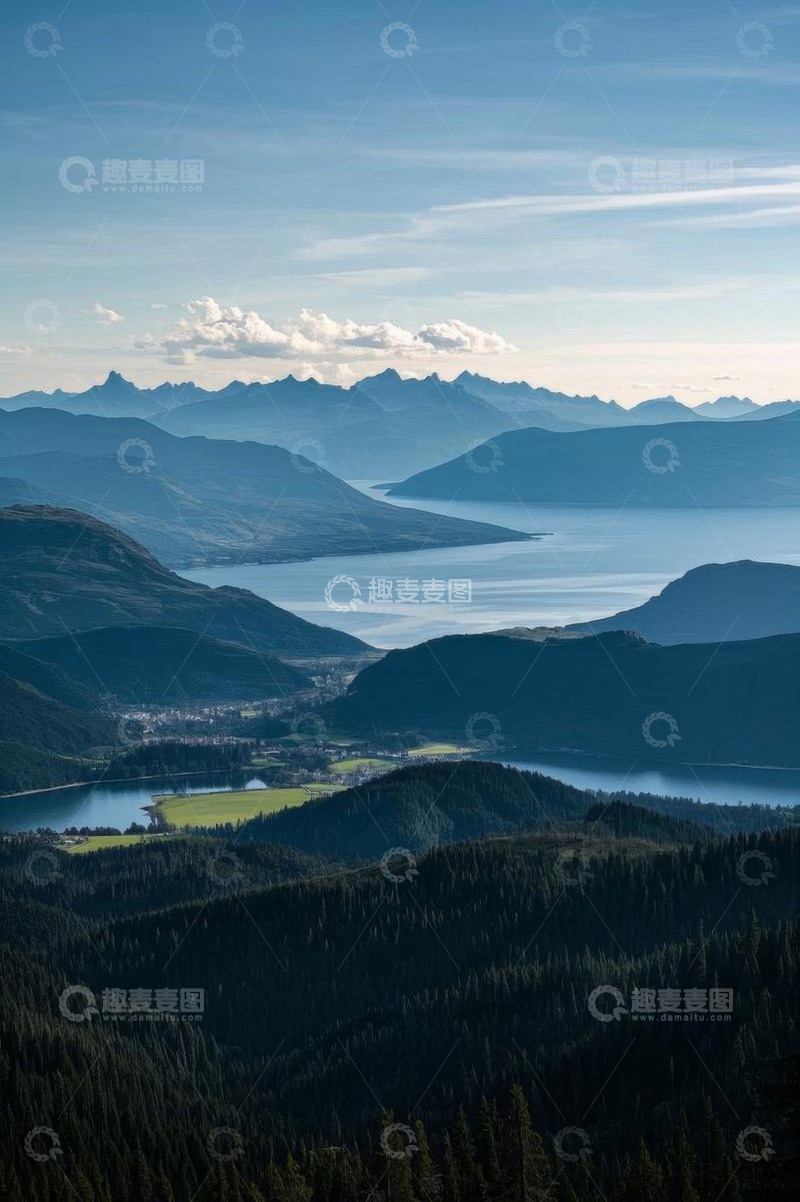 高清大图下载【趣麦麦图】山景湖泊自然风光全景