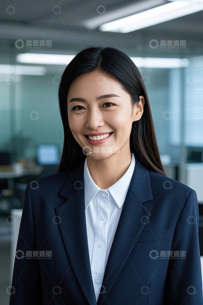 高清大图下载【趣麦麦图】职场女性自信笑容职业装