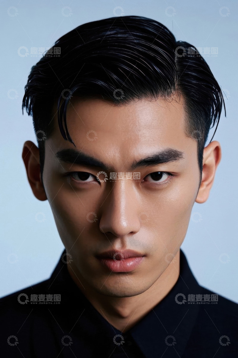 高清大图下载【趣麦麦图】亚洲年轻男子时尚肖像特写