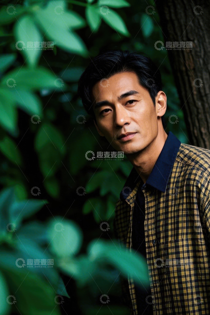 高清大图下载【趣麦麦图】亚洲男性户外写真深邃眼神