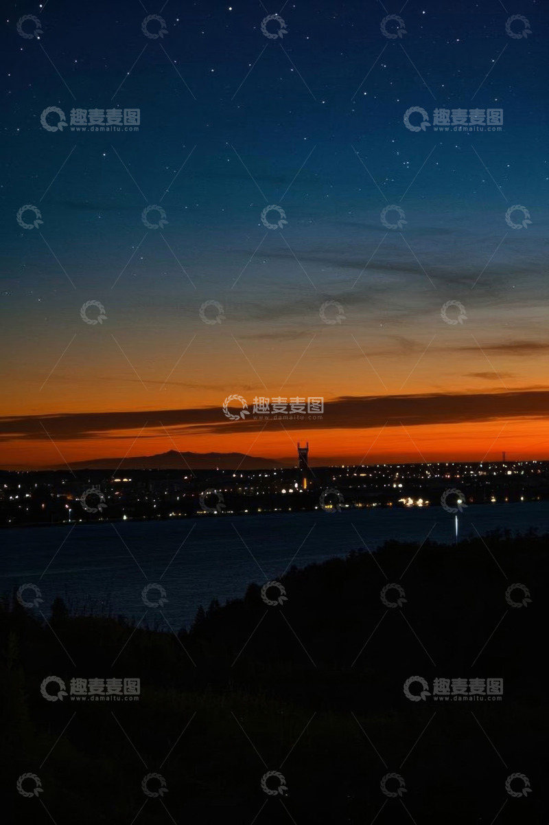 高清大图下载【趣麦麦图】城市夜景与星空远景