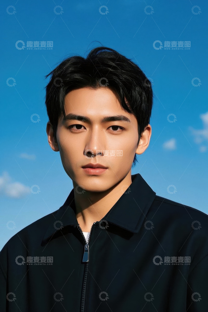 高清大图下载【趣麦麦图】阳光下帅气青年肖像照