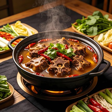 诱人的牛尾火锅