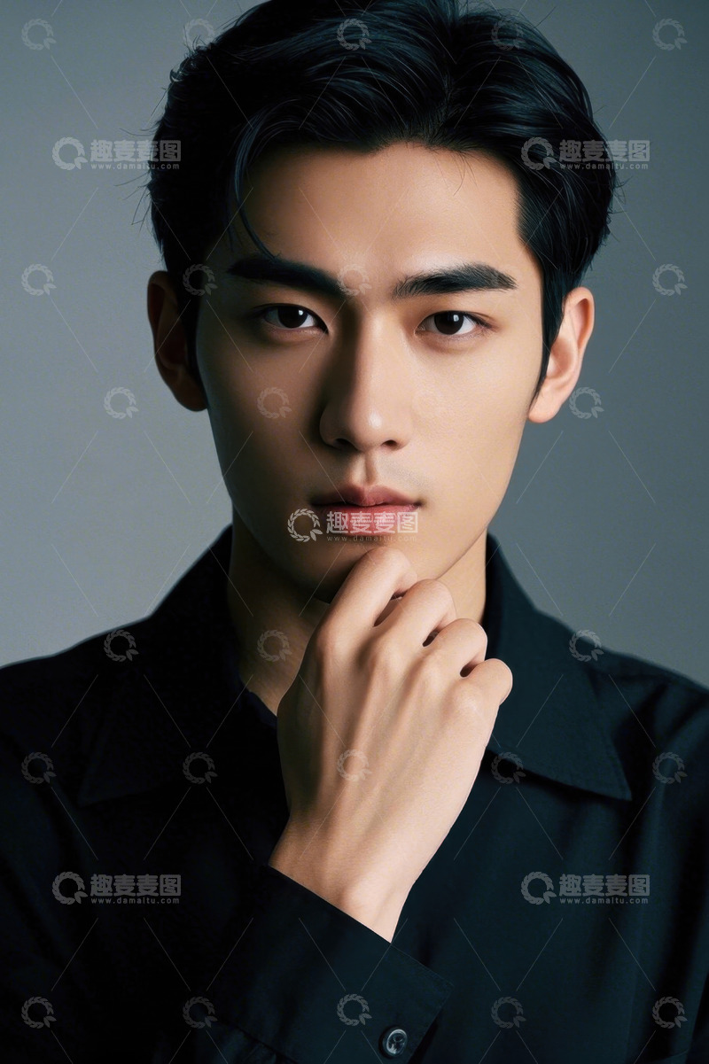 高清大图下载【趣麦麦图】时尚型男写真深色系背景