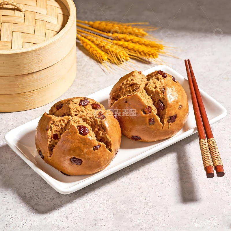 高清大图下载【趣麦麦图】现蒸红糖馒头