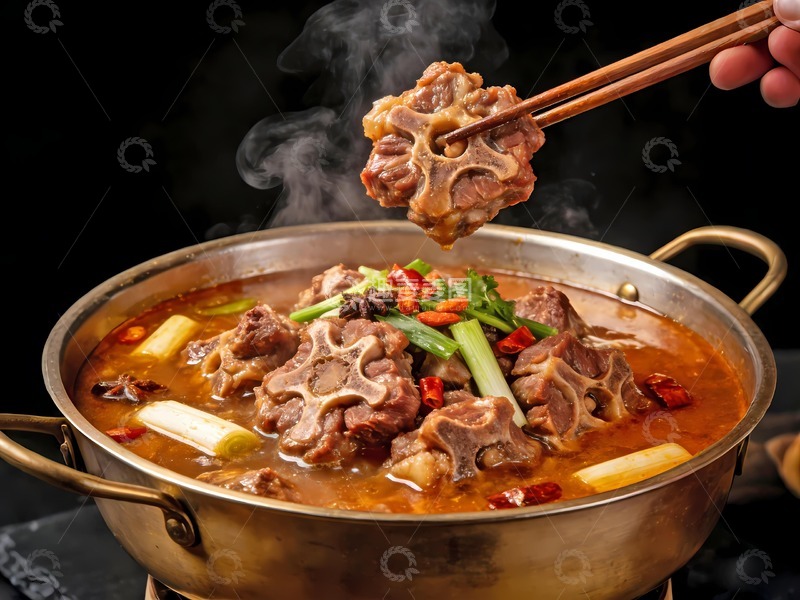 高清大图下载【趣麦麦图】牛尾火锅图片