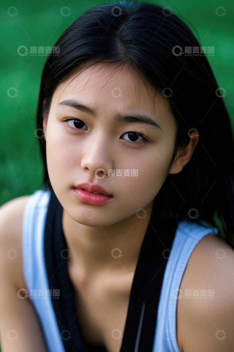 高清大图下载【趣麦麦图】女孩户外写真特写镜头