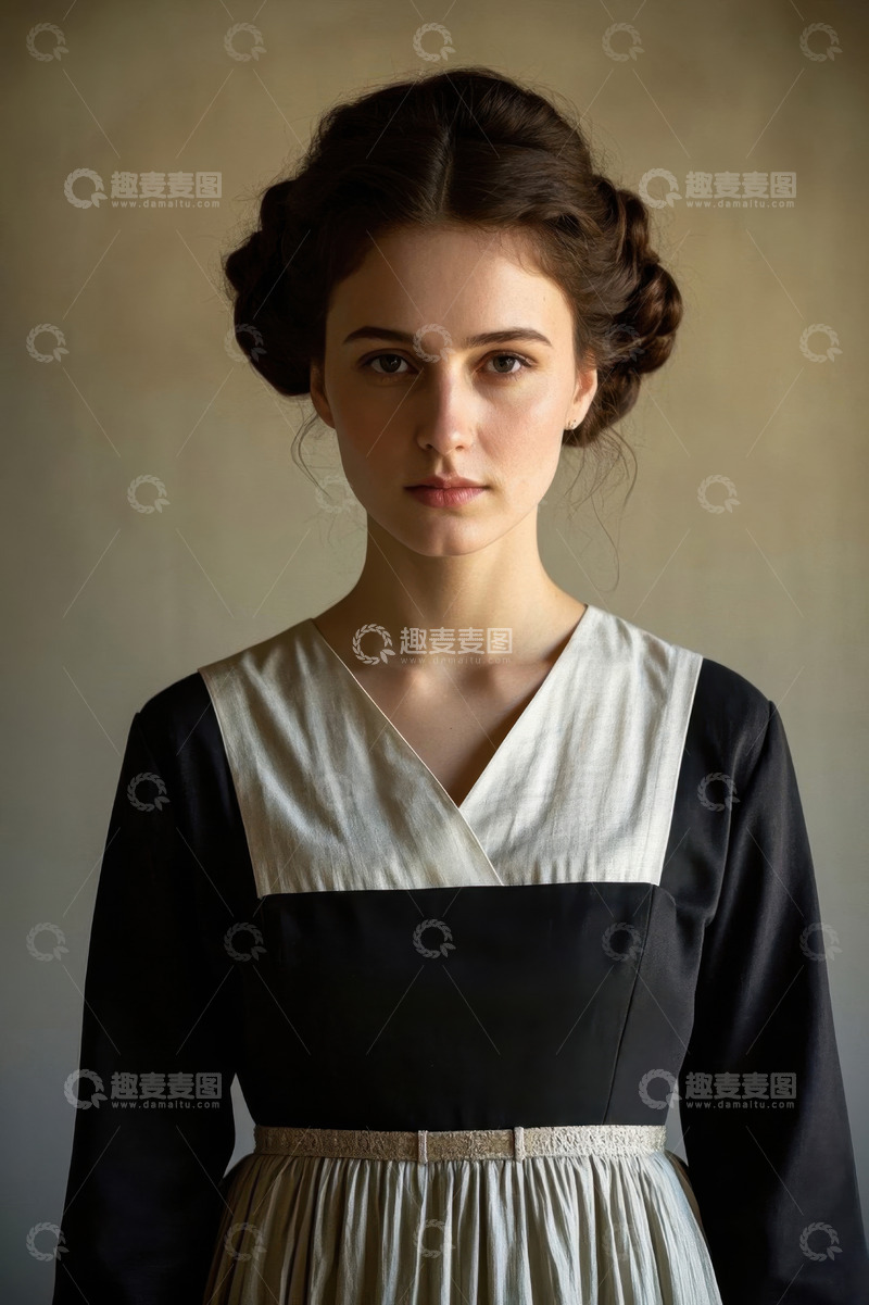 高清大图下载【趣麦麦图】复古风格女子肖像写真图片