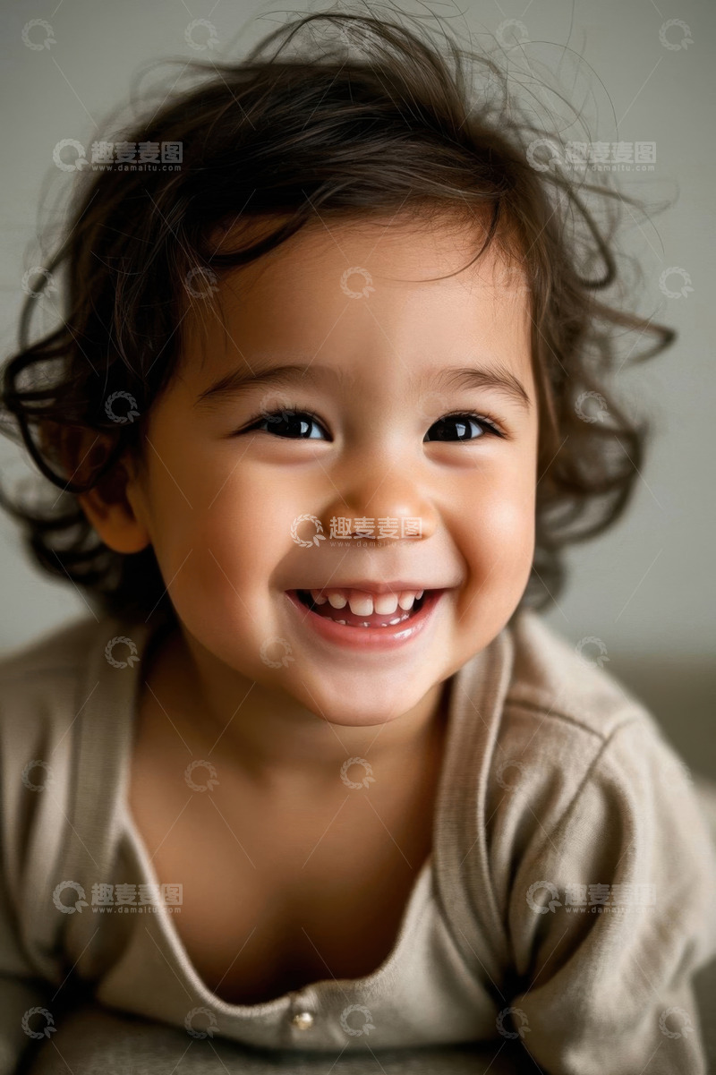 高清大图下载【趣麦麦图】快乐微笑的可爱宝宝肖像