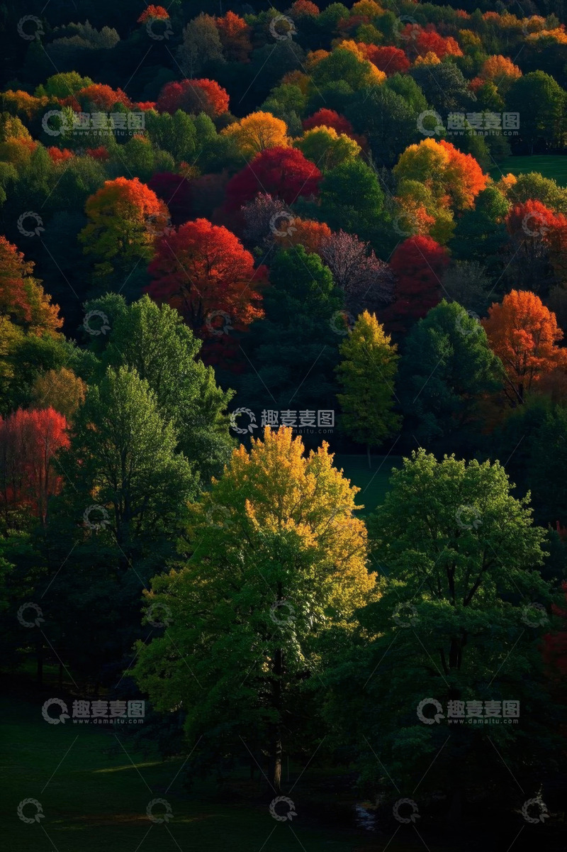 高清大图下载【趣麦麦图】多彩森林秋季风光