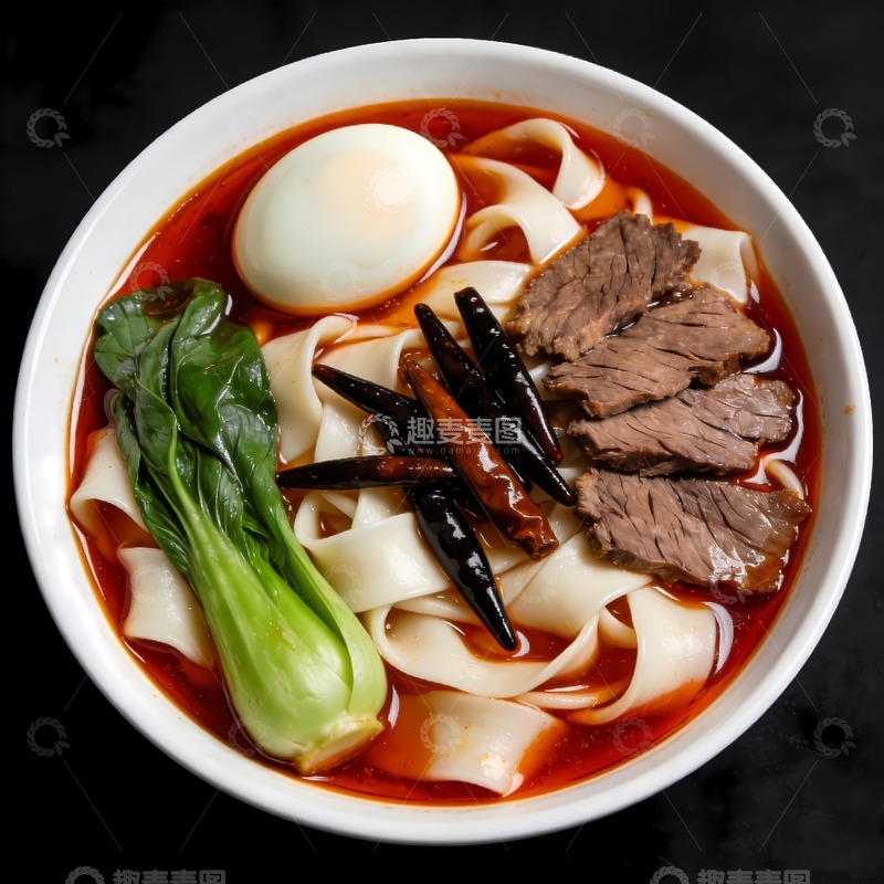 高清大图下载【趣麦麦图】牛肉板面加鸡蛋