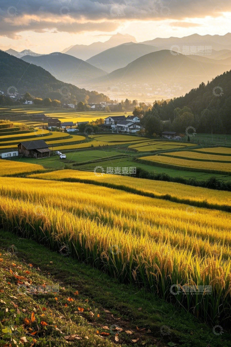 高清大图下载【趣麦麦图】田园乡村稻田风光
