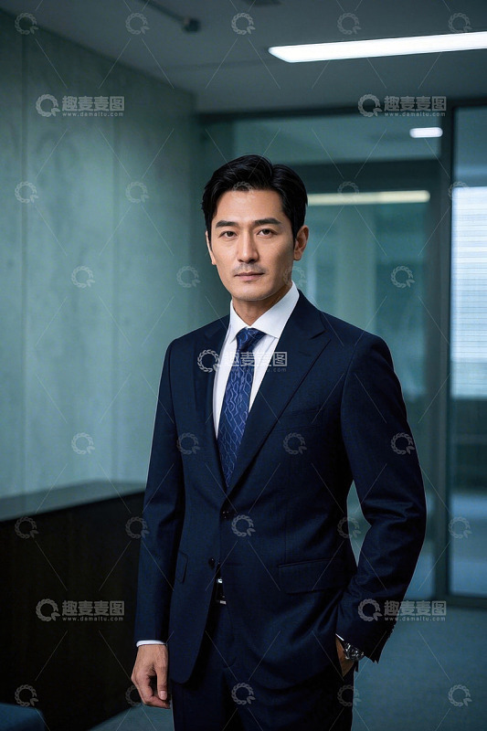 西装革履男子商务照气场十足