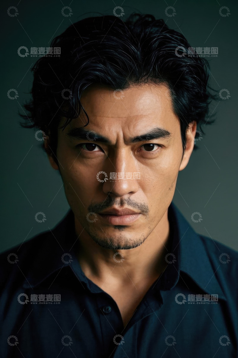 高清大图下载【趣麦麦图】亚洲男性特写深邃眼神