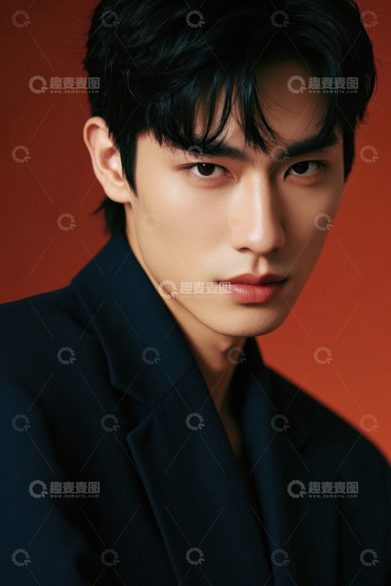 高清大图下载【趣麦麦图】深色西装年轻男子肖像照