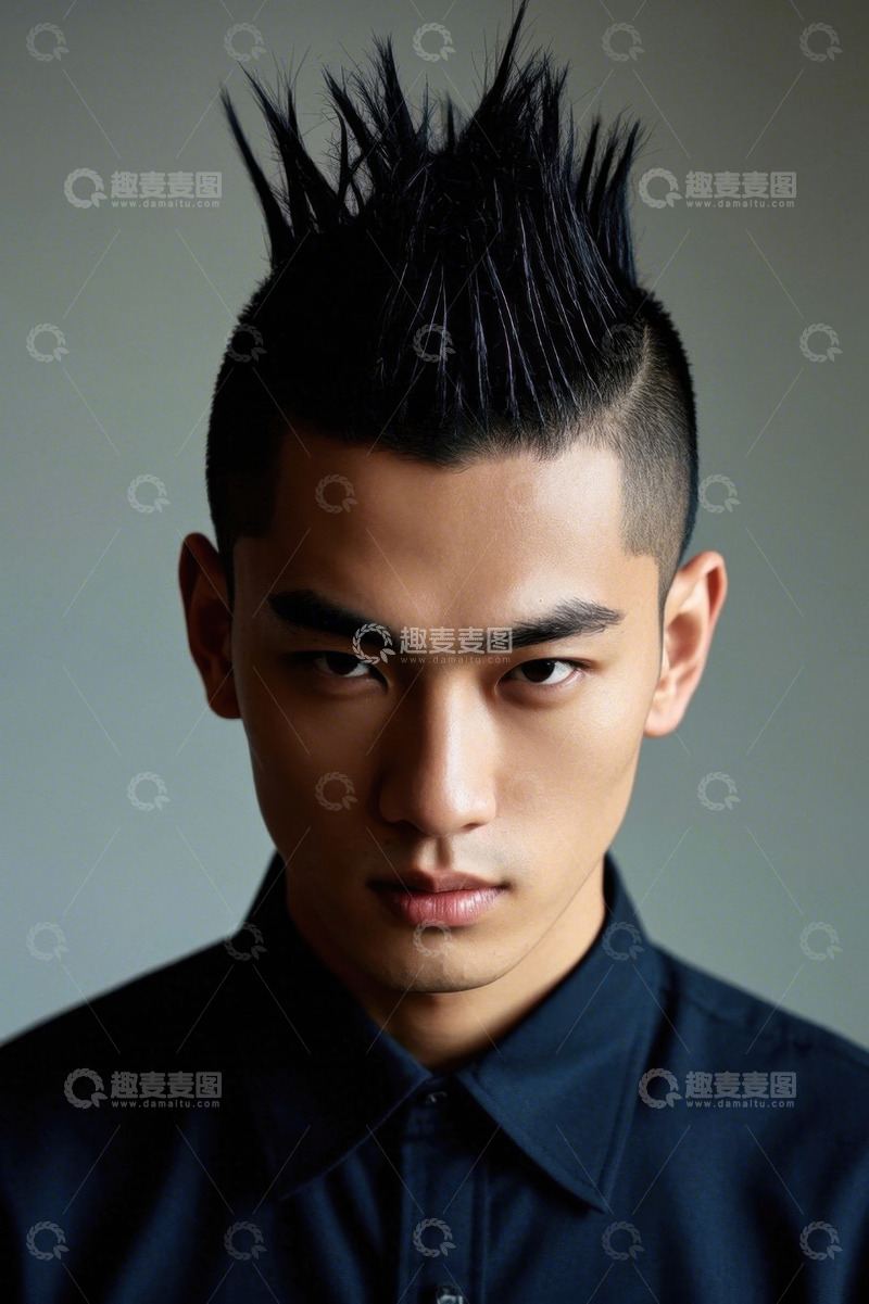 高清大图下载【趣麦麦图】时尚型男酷炫莫西干发型写真