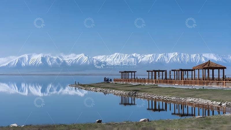 高清大图下载【趣麦麦图】湖光山色观景台风光