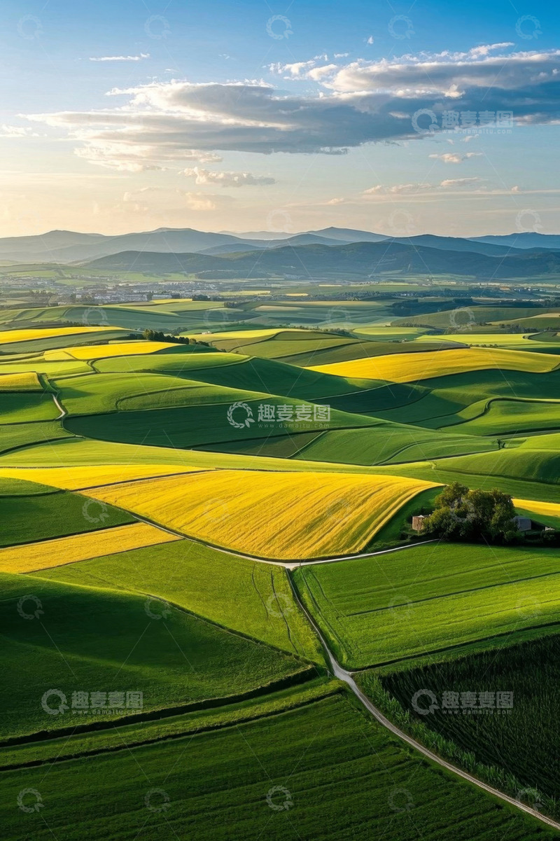 高清大图下载【趣麦麦图】田园风光航拍全景