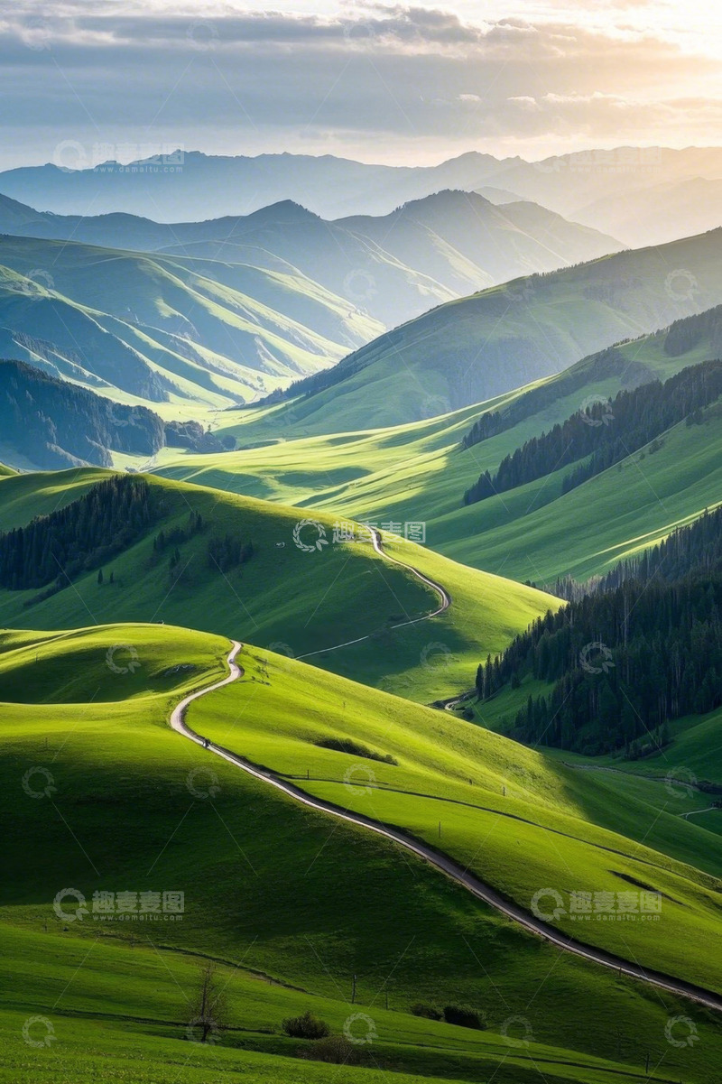 高清大图下载【趣麦麦图】山间蜿蜒公路自然风光