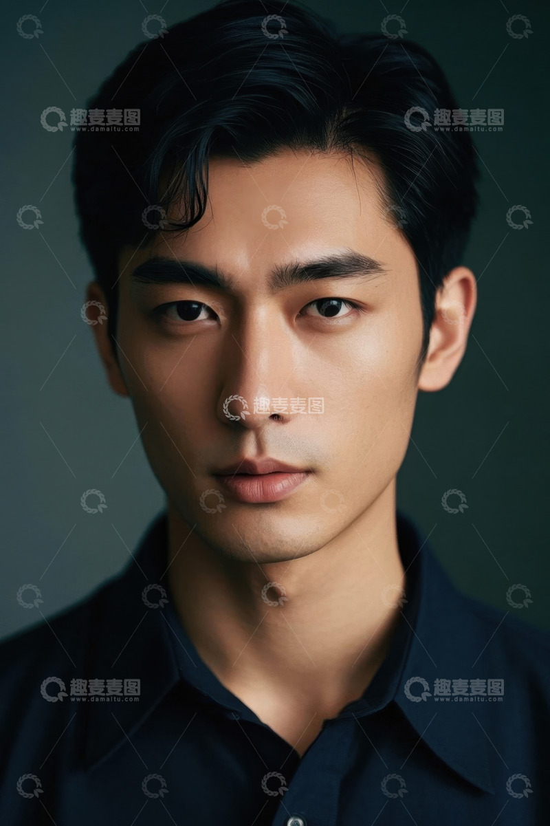 高清大图下载【趣麦麦图】亚洲年轻男子肖像特写