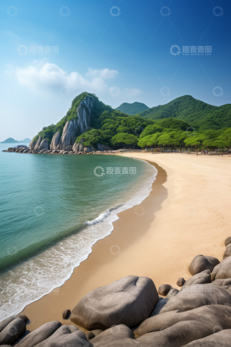 高清大图下载【趣麦麦图】海岸沙滩自然风光全景