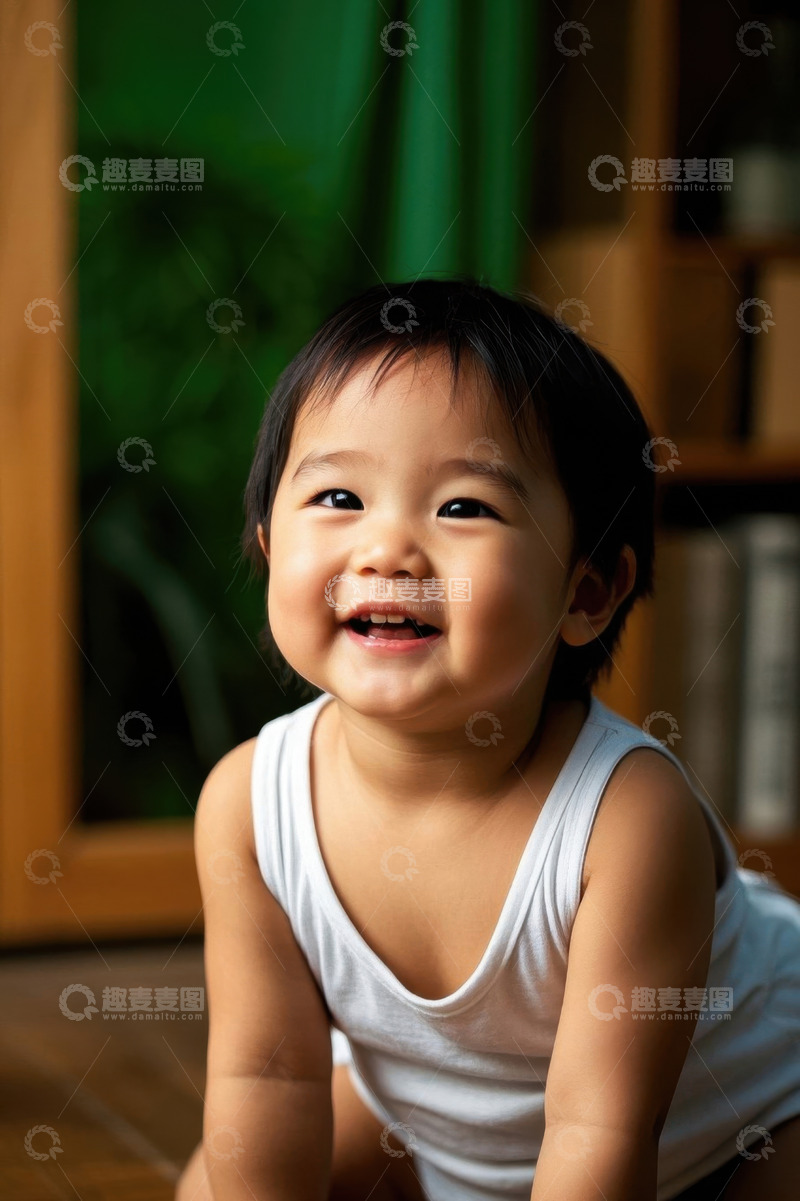 高清大图下载【趣麦麦图】可爱宝宝开心笑容特写